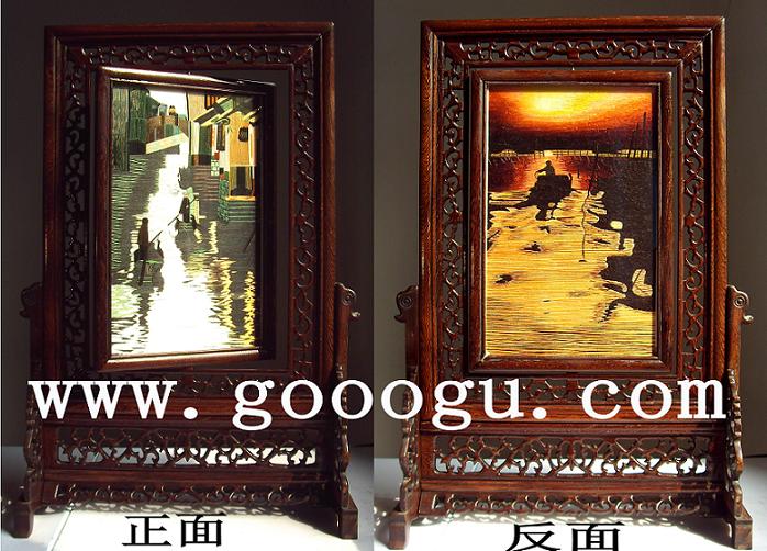 蘇州刺繡異面繡臺(tái)屏 雙面刺繡品