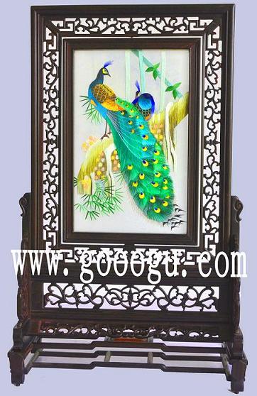 孔雀蘇繡，蘇州刺繡，手工刺繡，刺繡工藝品，蘇繡精品