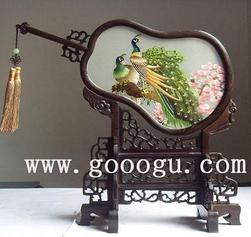 孔雀雙面繡,蘇繡孔雀圖案,手工刺繡精品