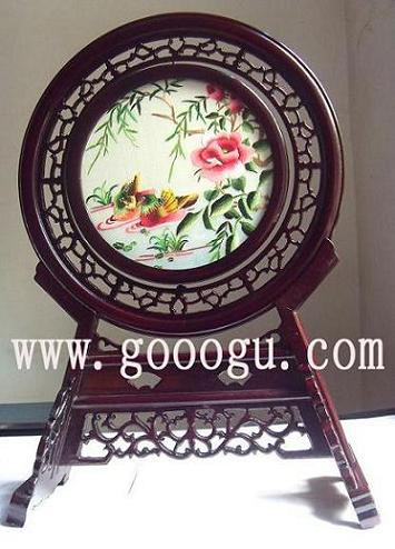 鴛鴦雙面繡,蘇州雙面繡,蘇繡雙面刺繡臺屏