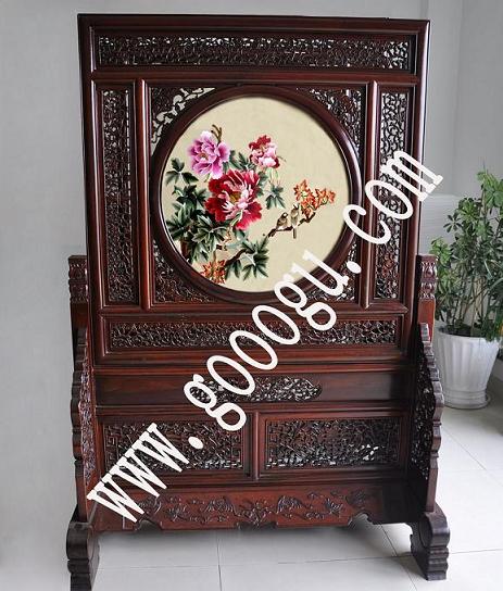 榮華富貴牡丹，居家玄關(guān)，雙面繡擺件，蘇州刺繡