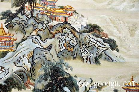 山水繡品,蘇州純手工繡品,高檔山水?dāng)[件