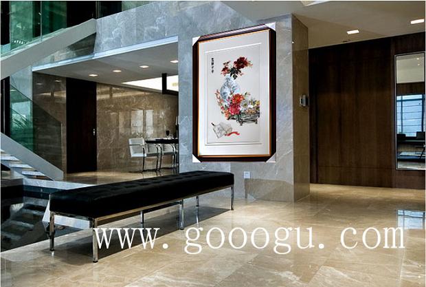 高檔裝飾畫效果圖，蘇繡精品畫