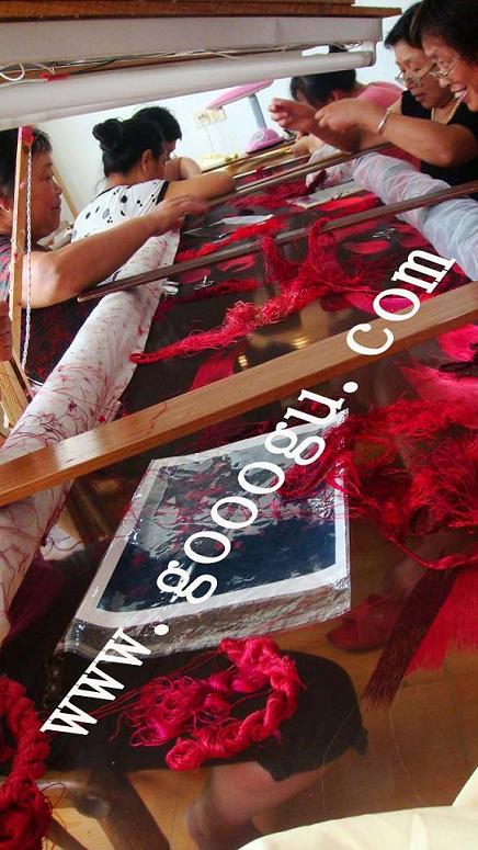 手工刺繡現(xiàn)場，大型屏風(fēng)隔斷，大堂隔斷，雙面繡手工藝品