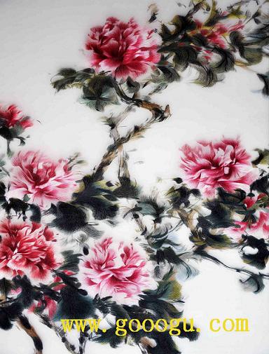 蘇繡牡丹精品，牡丹刺繡畫，蘇繡精品畫