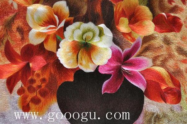 蘇繡精品，花卉刺繡畫，蘇繡花卉精品壁畫