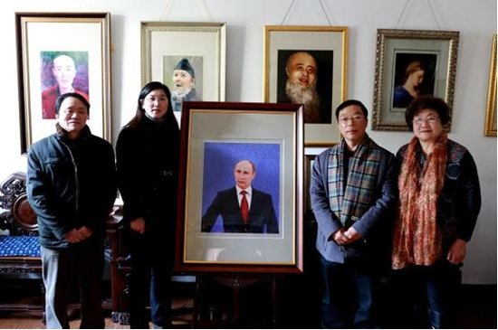 人物刺繡肖像,蘇繡肖像定制,人物刺繡定做,普京肖像定做